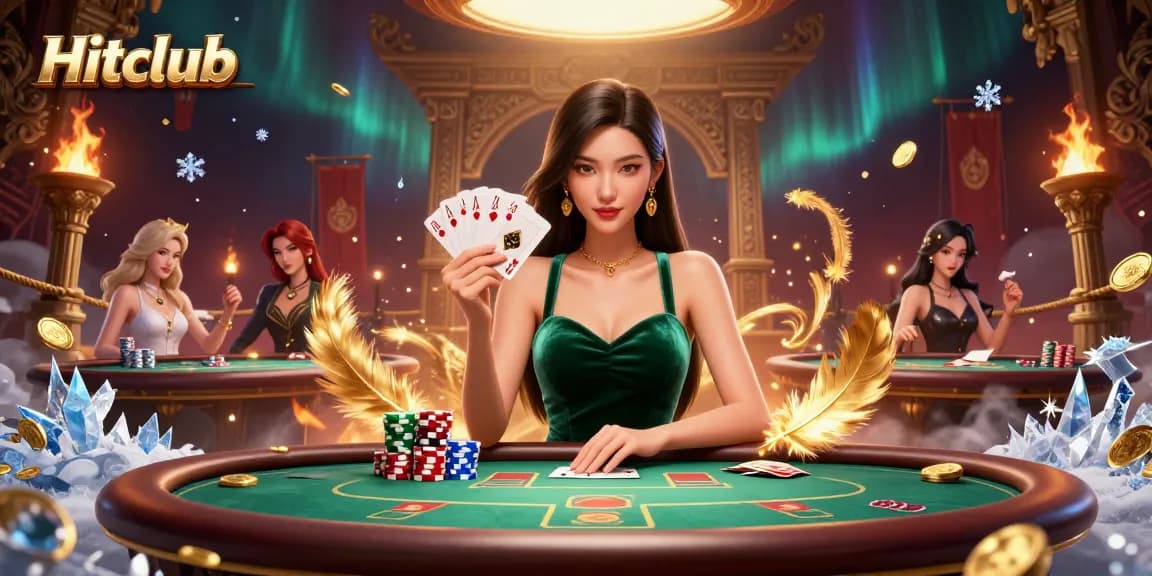 Hitclub showcases thrilling gameplay with an Asian woman engaging in a strategic poker game.