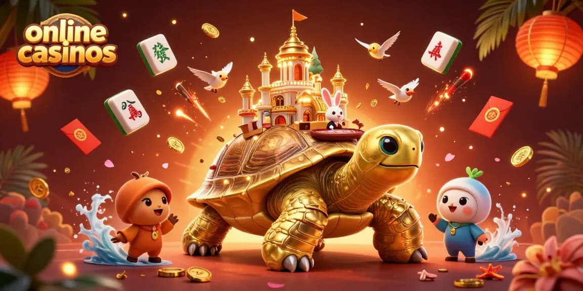 Engage with online casinos featuring a golden tortoise casino palace and a rabbit dealer.