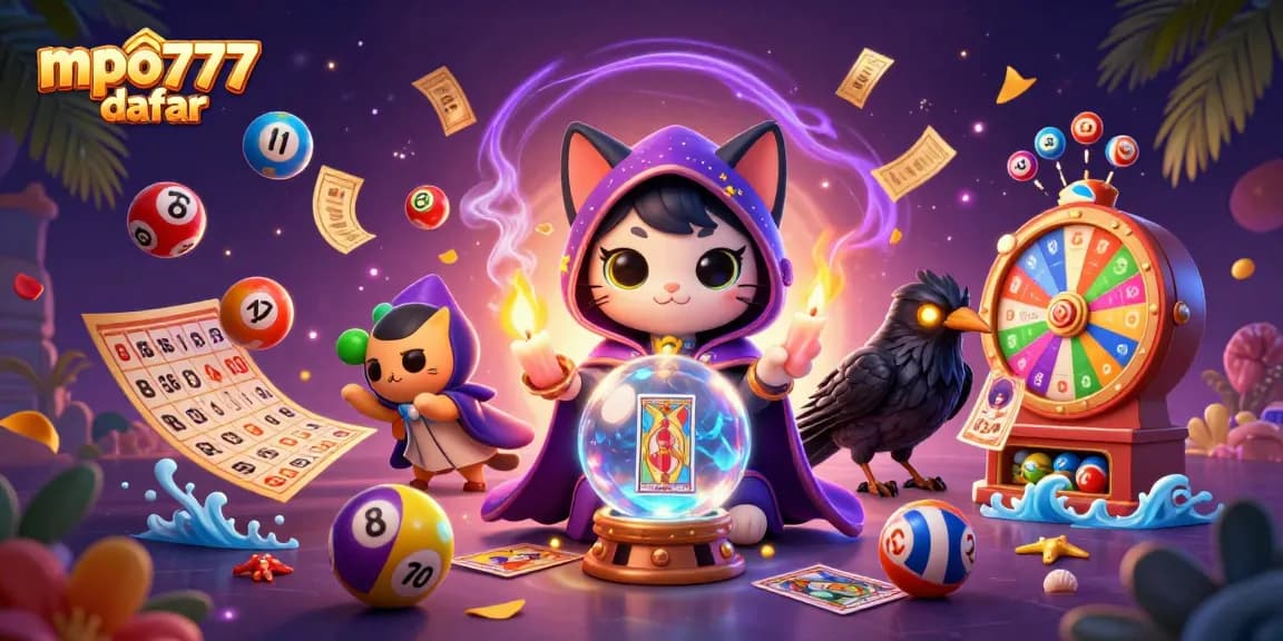 Experience mpo777 daftar with vibrant lottery elements and mystical characters for an exciting gaming atmosphere.