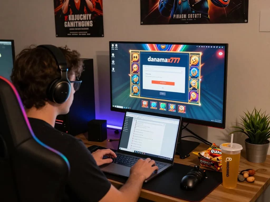 Adegan permainan login danamax777 yang menarik dengan grafik slot yang cerah dan suasana yang nyaman
