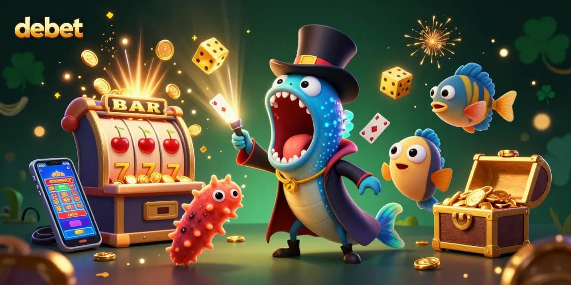 Experience debet's thrilling gaming world with this vibrant and engaging casino illustration.