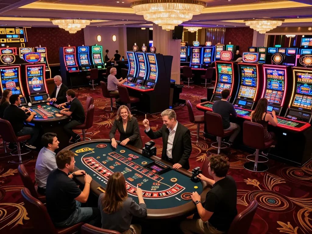 Players enjoying classic table games like blackjack at the KP88 casino, showcasing engaging gameplay and excitement.