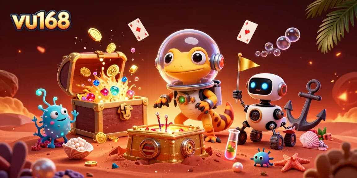 Experience the excitement of vu168 as a Martian gecko uncovers a hidden golden casino.