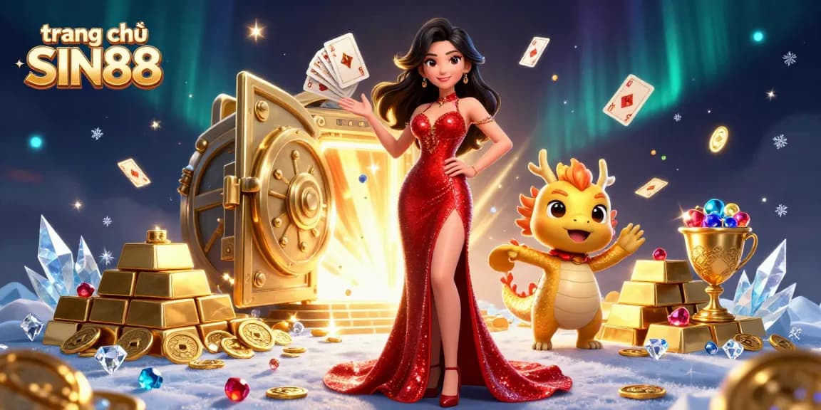 Engage with trang chủ SIN88 and discover a vibrant casino experience surrounded by dynamic characters and treasures.