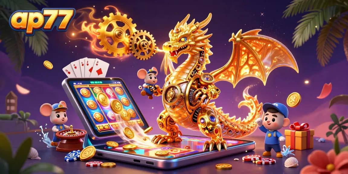 Experience thrilling games with ap777, featuring unique characters in a vibrant gambling scene.