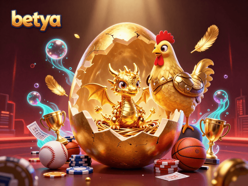 Engage in dynamic baseball betting with betya while witnessing a golden dragon guarding poker chips.