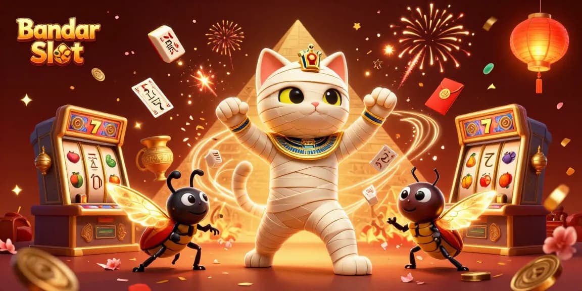 Memenangkan jackpot Bandar Slot dengan animasi kucing mumi dan elemen perjudian yang menakjubkan.