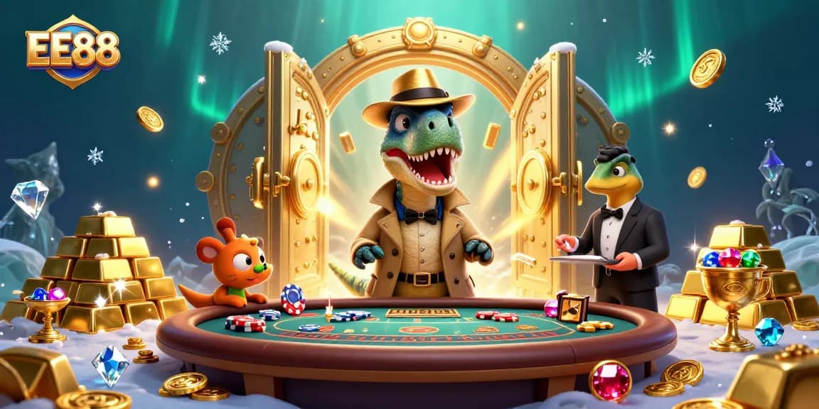 EE88 showcases thrilling blackjack action with a veloci-raptor card counter and stegosaurus pit boss.