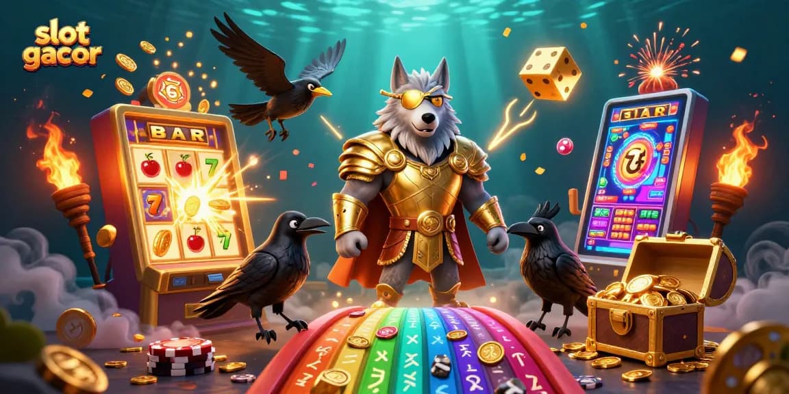 Menangkan slot gacor dengan Odin dan burung gagak, dihiasi elemen kasino 3D yang megah.