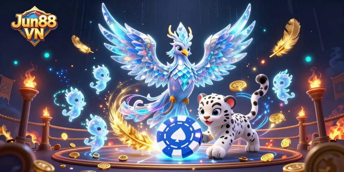 Engage in exciting gaming adventures with Jun88 VN, featuring vibrant casino characters and thrilling elements.
