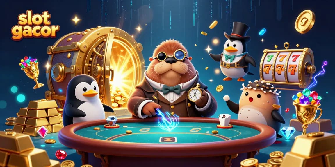 Slot gacor menampilkan walrus lucu bermain poker di bawah laut dengan fitur mengejutkan dan banyak harta karun.