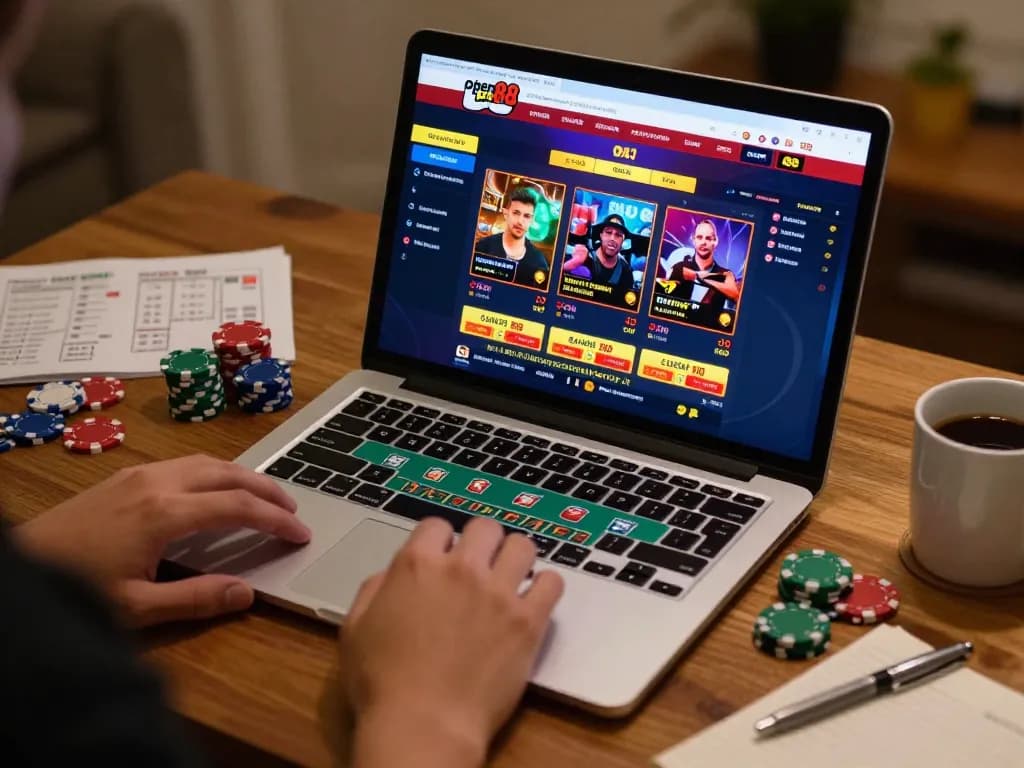 Player engaging with open88 com casino interface during online blackjack, showcasing strategic betting