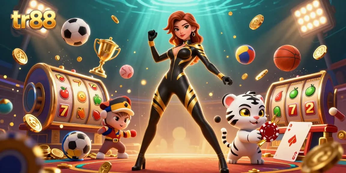 Engage in thrilling slots at tr88 with a captivating scene featuring a 3D woman and tiger.