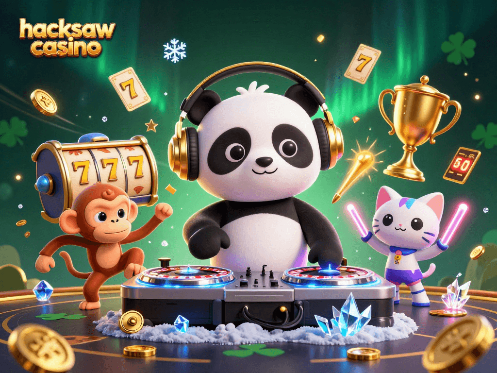 Experience the excitement of hacksaw casino with vibrant 3D characters and dynamic gaming elements.