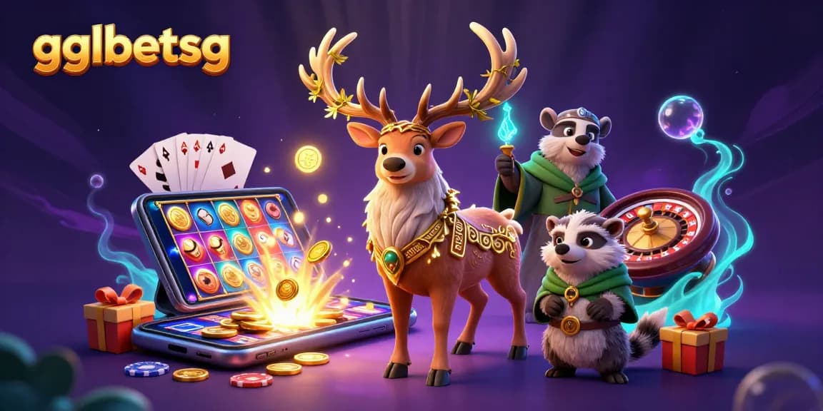 Betting on esports at gglbetsg with vibrant characters amidst dynamic casino elements.