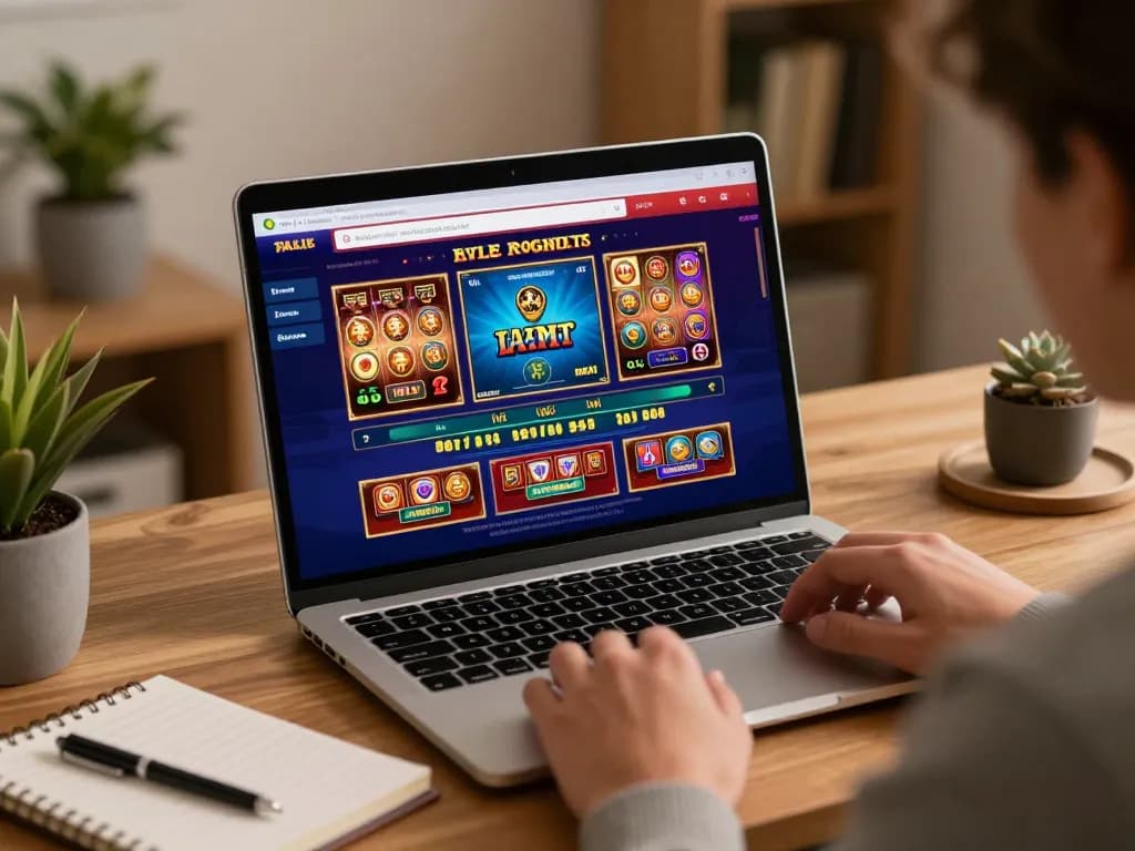 Engaging in online gambling on okwin with vibrant games displayed, showcasing responsible gaming.