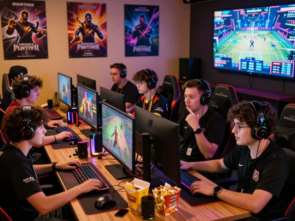 Engaged group of online gamers celebrating their favorite games in the vibrant Dewi100 community.