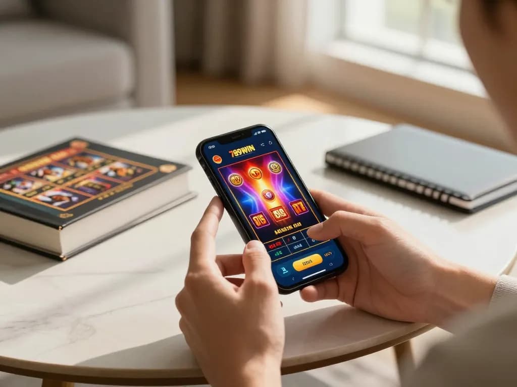 Engaging gameplay on the 789WIN app while managing bankroll in a cozy setting