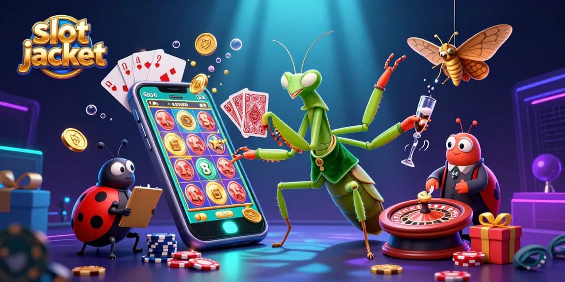 Engage with the colorful slot jackpot adventure in this vibrant casino scene featuring animated characters.