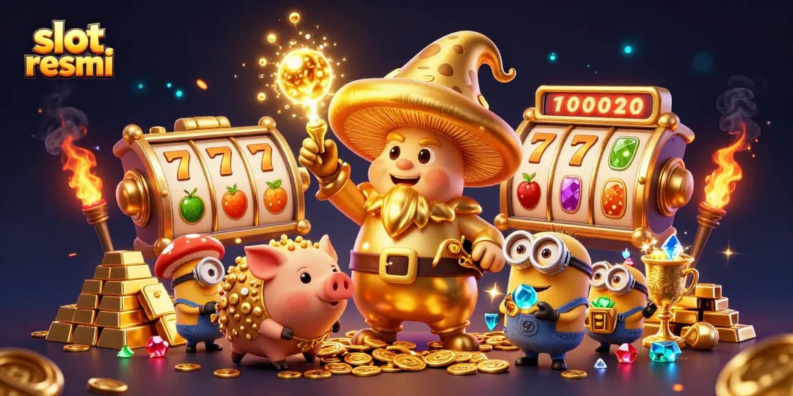 Slot resmi membantu pemain meraih jackpot dengan karakter ajaib dalam ilustrasi 3D yang berkilau.