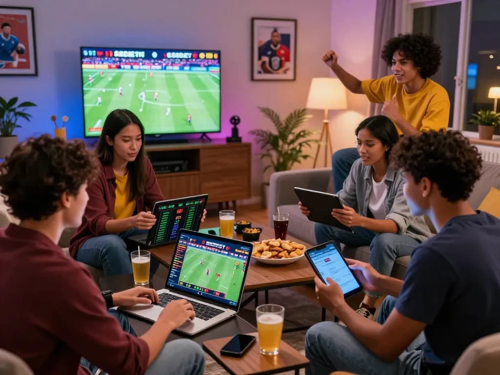SBOBET sports betting excitement with friends during a game night.