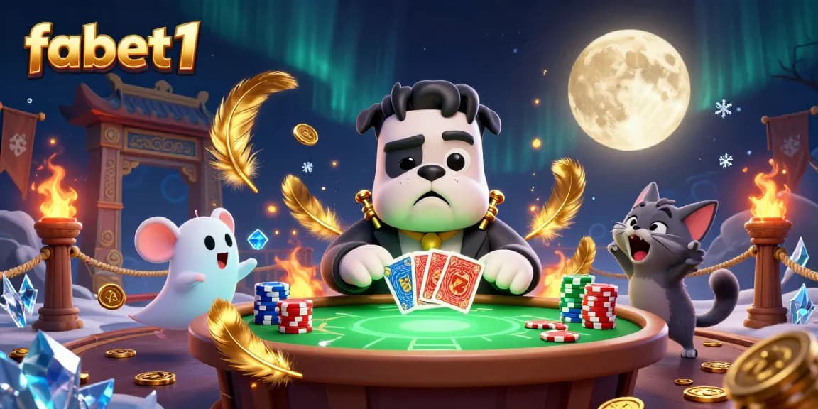 Experience thrilling gameplay at fabet1 with card dealing monsters and vibrant casino elements.