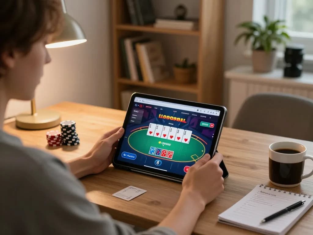 Engaging player enjoying a poker game on the LGOGOAL platform, highlighting strategic betting
