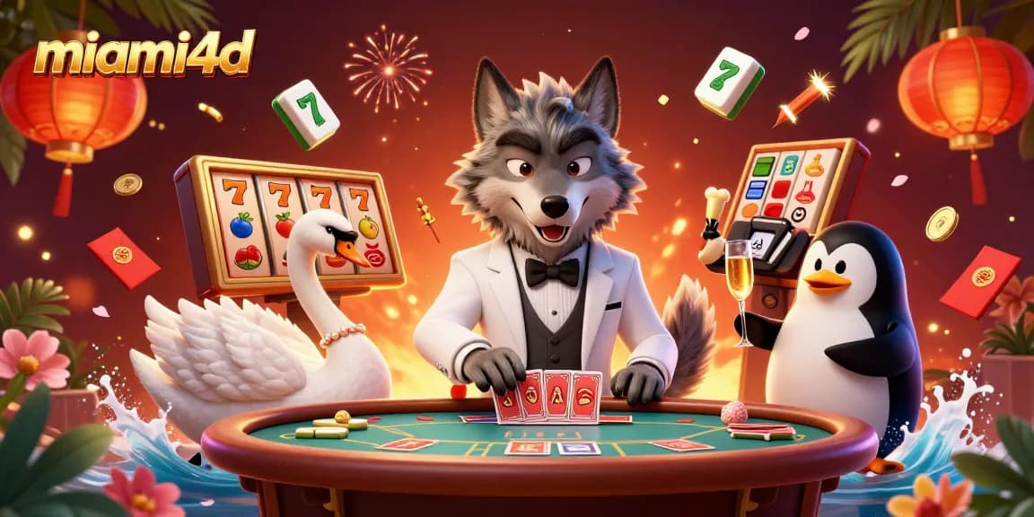 Engage in thrilling gameplay with miami4d's vibrant online casino scene featuring iconic symbols and characters.