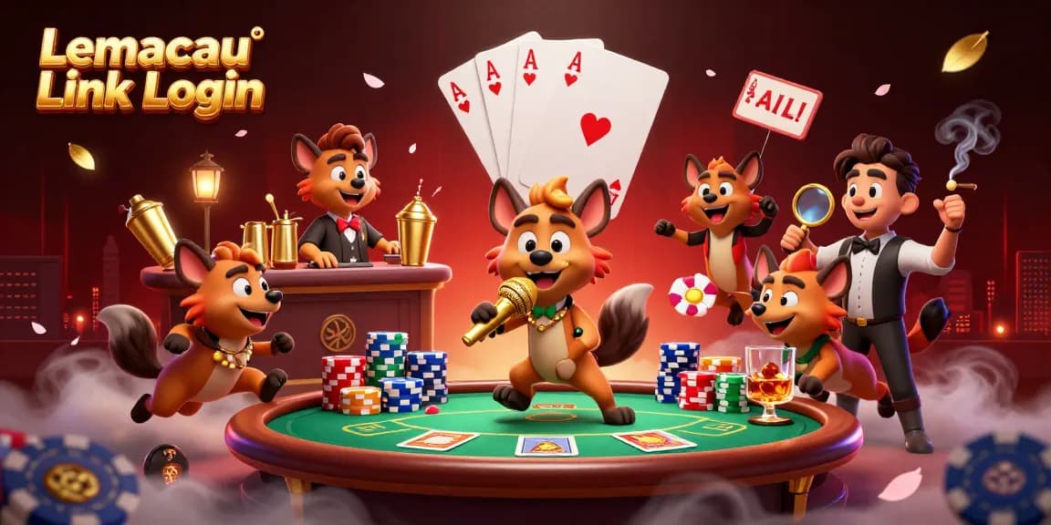 Experience the excitement with Lemacau Link Login at the lively 3D casino club featuring animated hyenas.