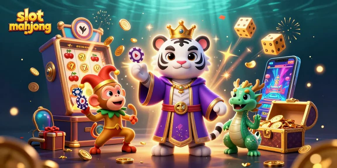 Engage with the excitement of slot mahjong featuring dynamic 3D characters and casino elements.