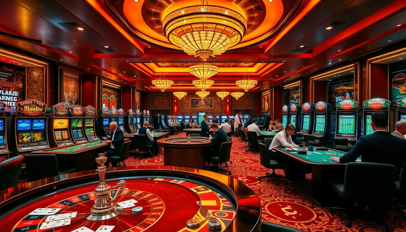 Experience the thrilling excitement of gambling at https://9789bet.com/ with vibrant casino visuals featuring players at tables.