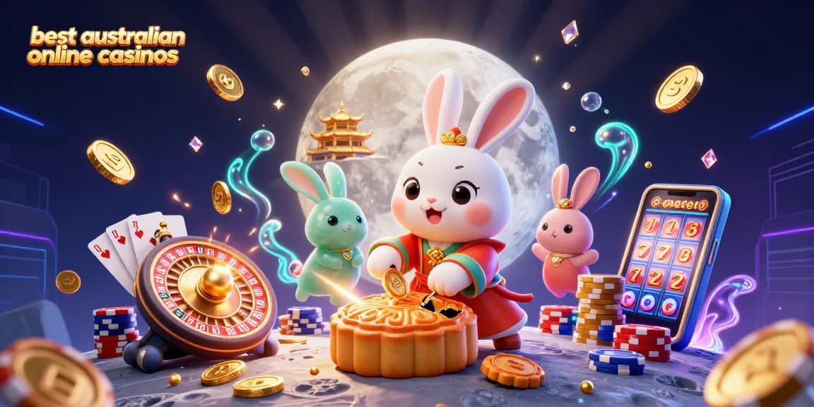 Experience the thrill of best australian online casinos with colorful characters and vibrant casino elements.