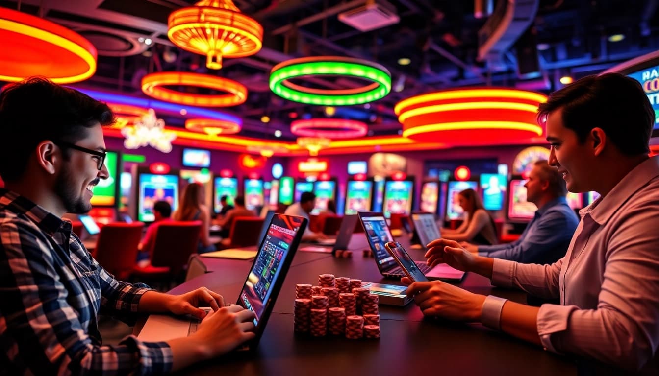 Die Energie von casino spielen online mit Spielern, die aufregende Spiele genießen.