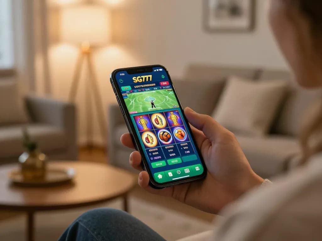 Experience sports betting on the sg777 app in a cozy home setting.