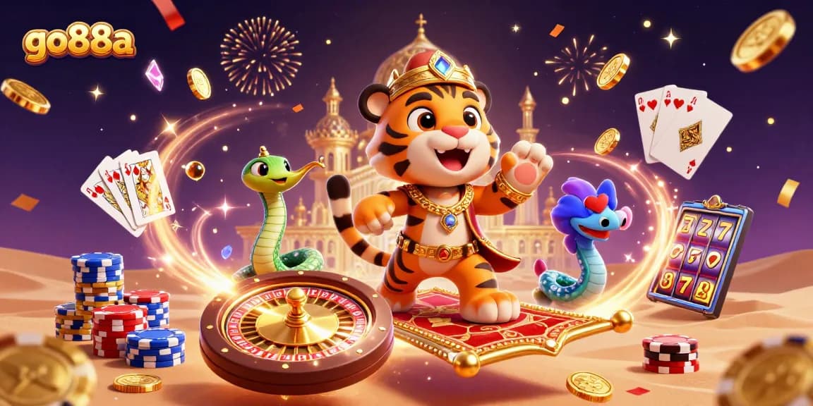Experience the excitement of go88a with sparkling treasures, vibrant characters, and thrilling casino elements.