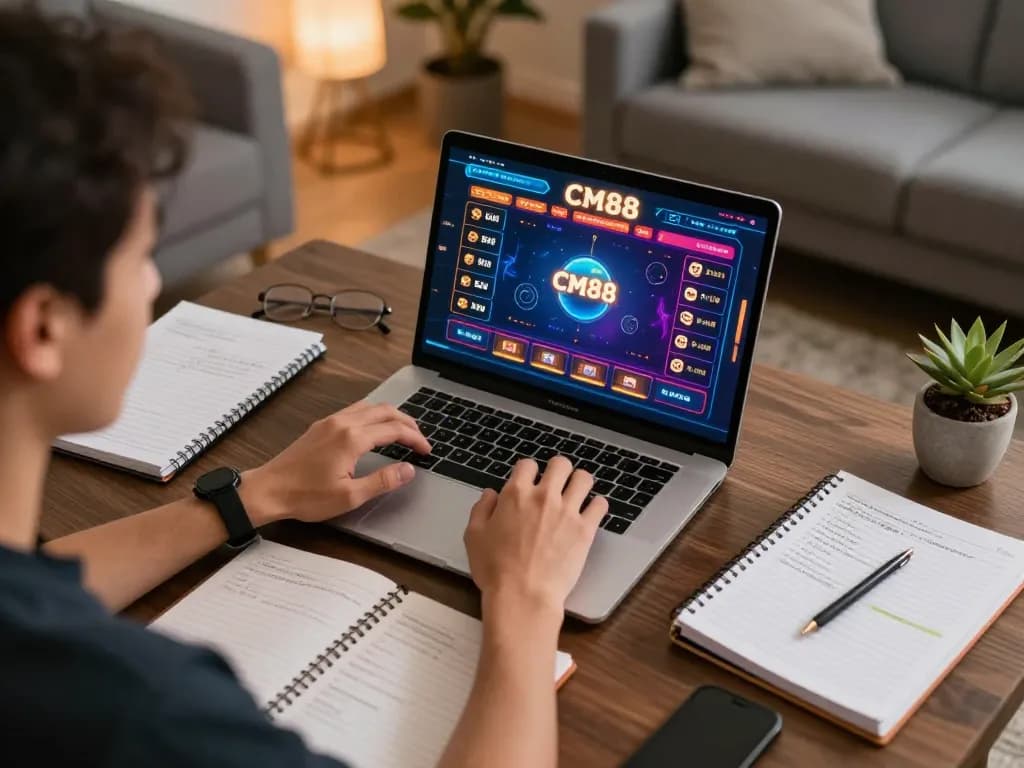 Player analyzing CM88 odds during an online casino session for better betting strategy.