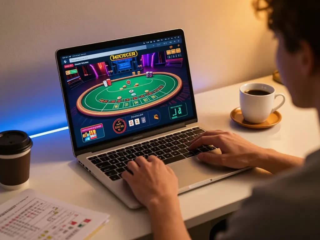 Experience engaging gameplay at nhà cái 5679 with a sleek online gaming setup showcasing a live dealer game.