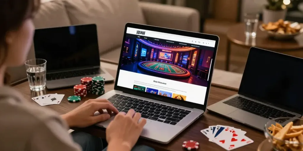 Engaging online casinos that accept credit cards scene with user-friendly interface and cozy atmosphere.