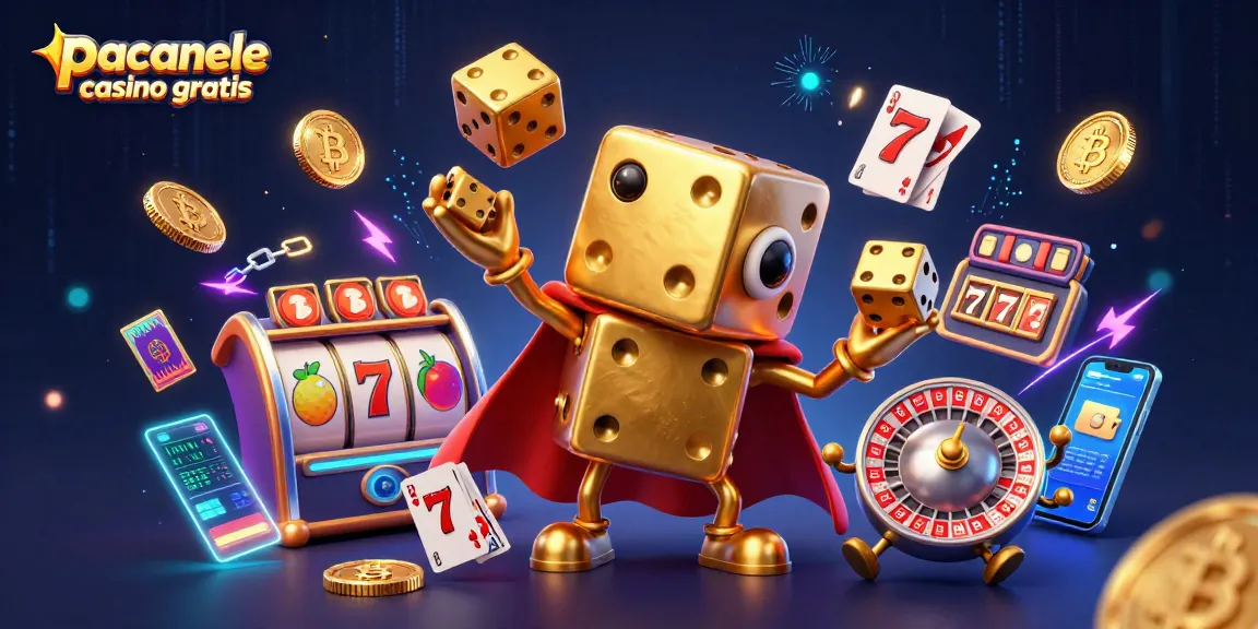 Păcănele casino gratis: joacă cu zaruri aurii și jackpot-uri strălucitoare într-o ilustrație captivantă.