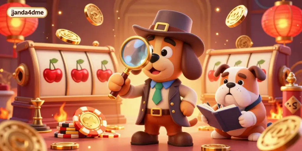 Taruhan seru di janda4dme dengan detektif lucu memeriksa chip poker yang mengkilap.