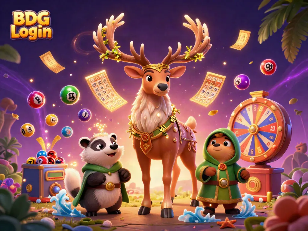 Engage with BDG Login: Enjoy vibrant lottery balls and bingo excitement in this stunning illustration.