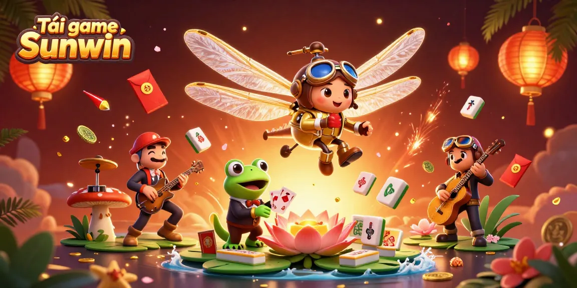 Experience vibrant gaming action with Tải game Sunwin through our dynamic illustration featuring casino fun.