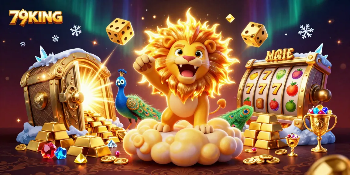 Experience exhilarating slots action at 79KING with shining gems, dice, and golden treasures.