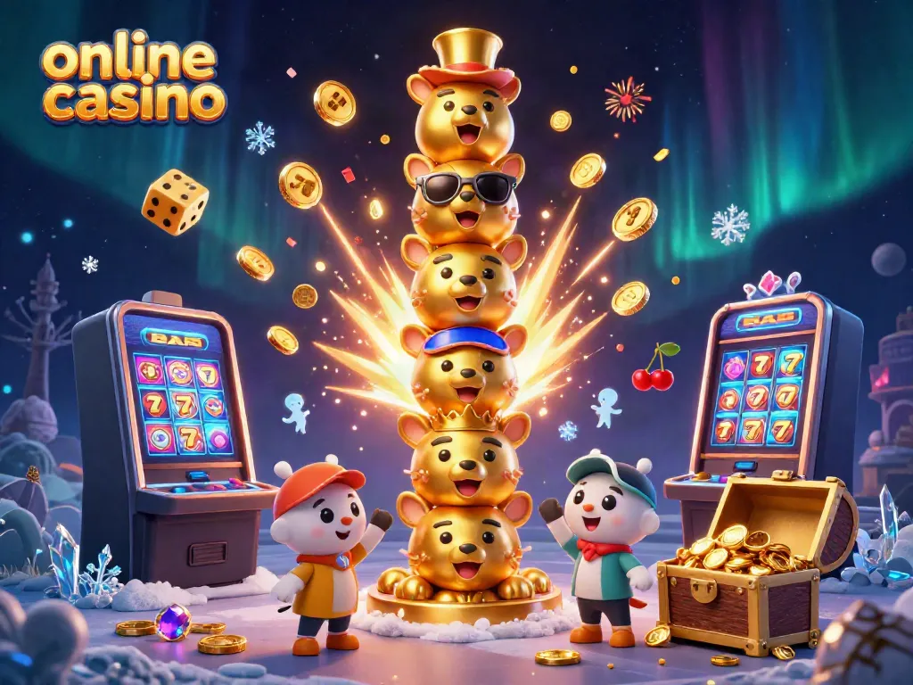 Experience vibrant online casino excitement with golden totem and slot machine elements