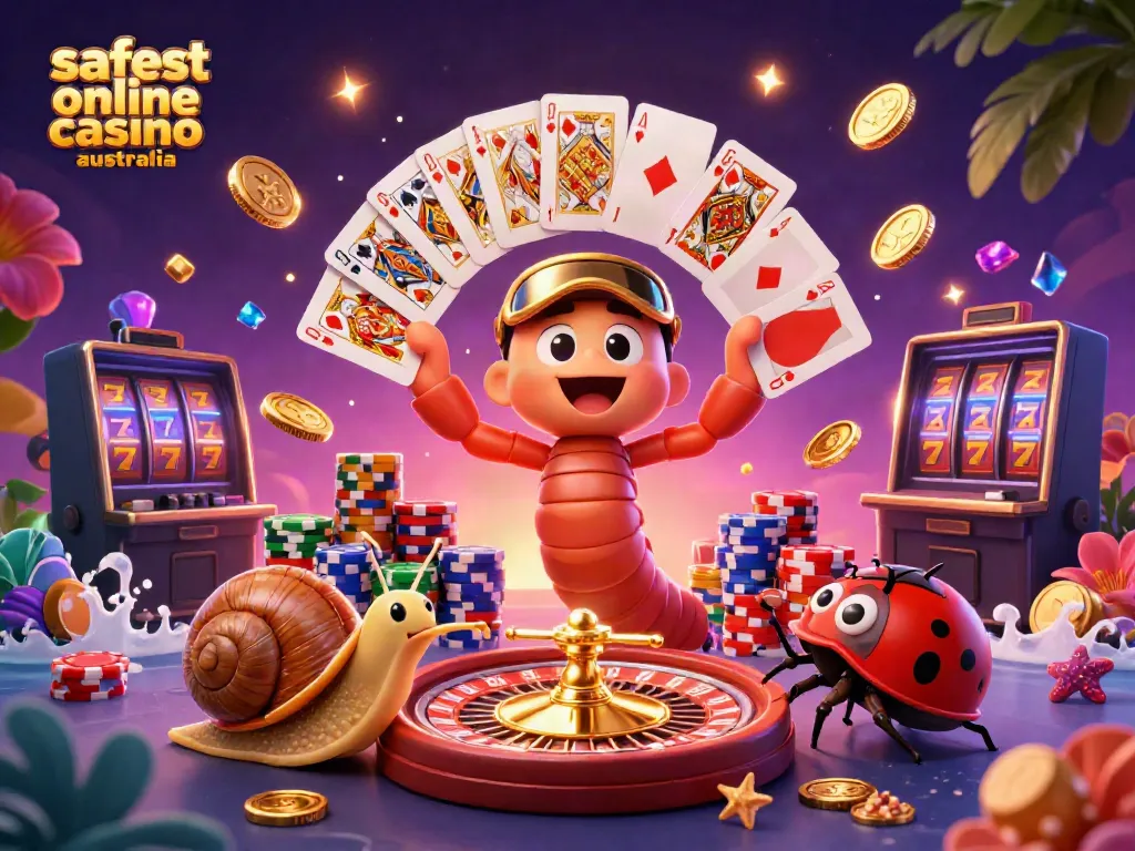 Experience the excitement of the safest online casino Australia with animated characters and dynamic game elements.