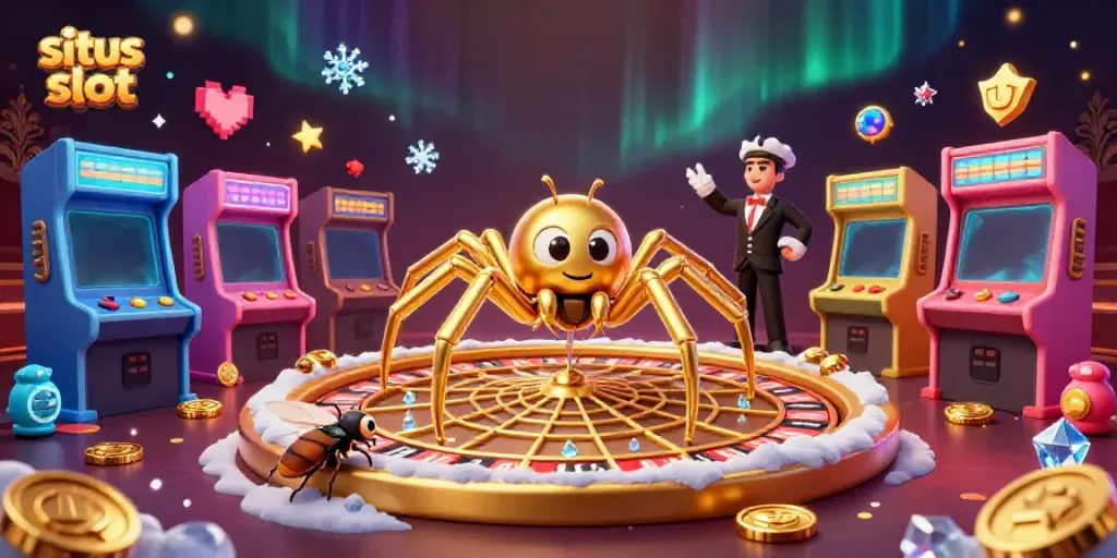 Menempatkan taruhan di situs slot dengan beragam simbol dan mesin permainan 3D.