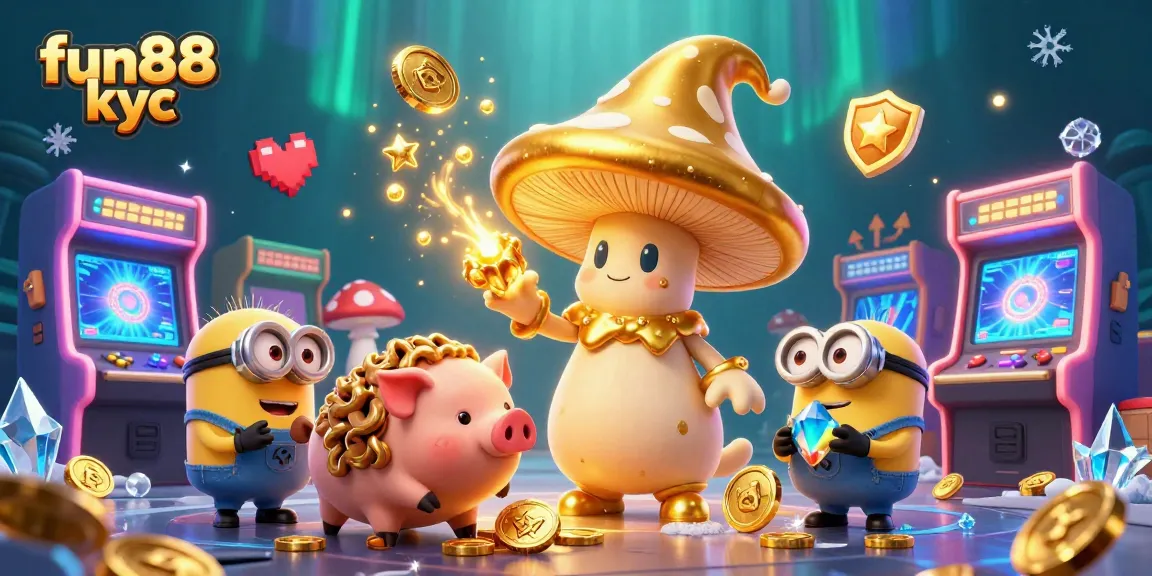 Trải nghiệm cá cược tại fun88 kyc với các nhân vật ma thuật và máy chơi game đầy màu sắc.