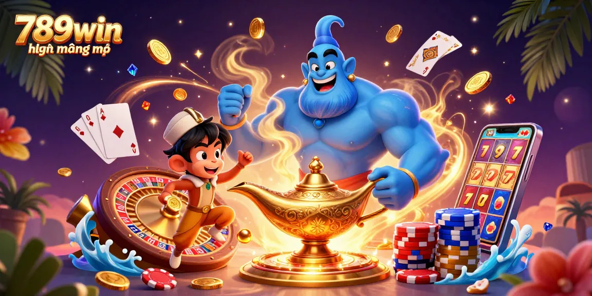 Experience the excitement of 789win hiện đang mở with vibrant casino elements and captivating characters.