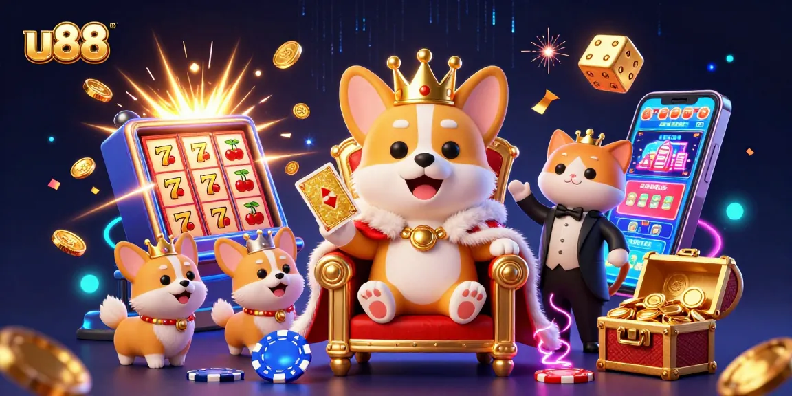 Experience the excitement of u88 online casino with corgi royalty and jackpot elements in vibrant 3D.
