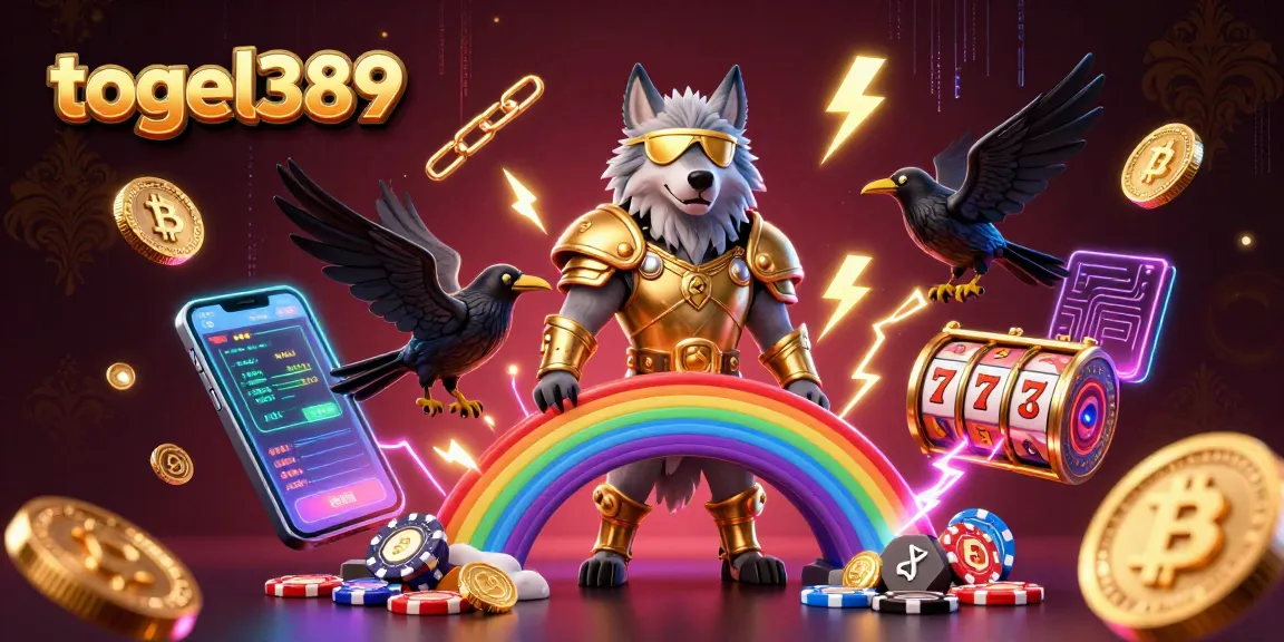 Experience the excitement of togel389 with vibrant 3D gaming scenes showcasing slots and jackpots.
